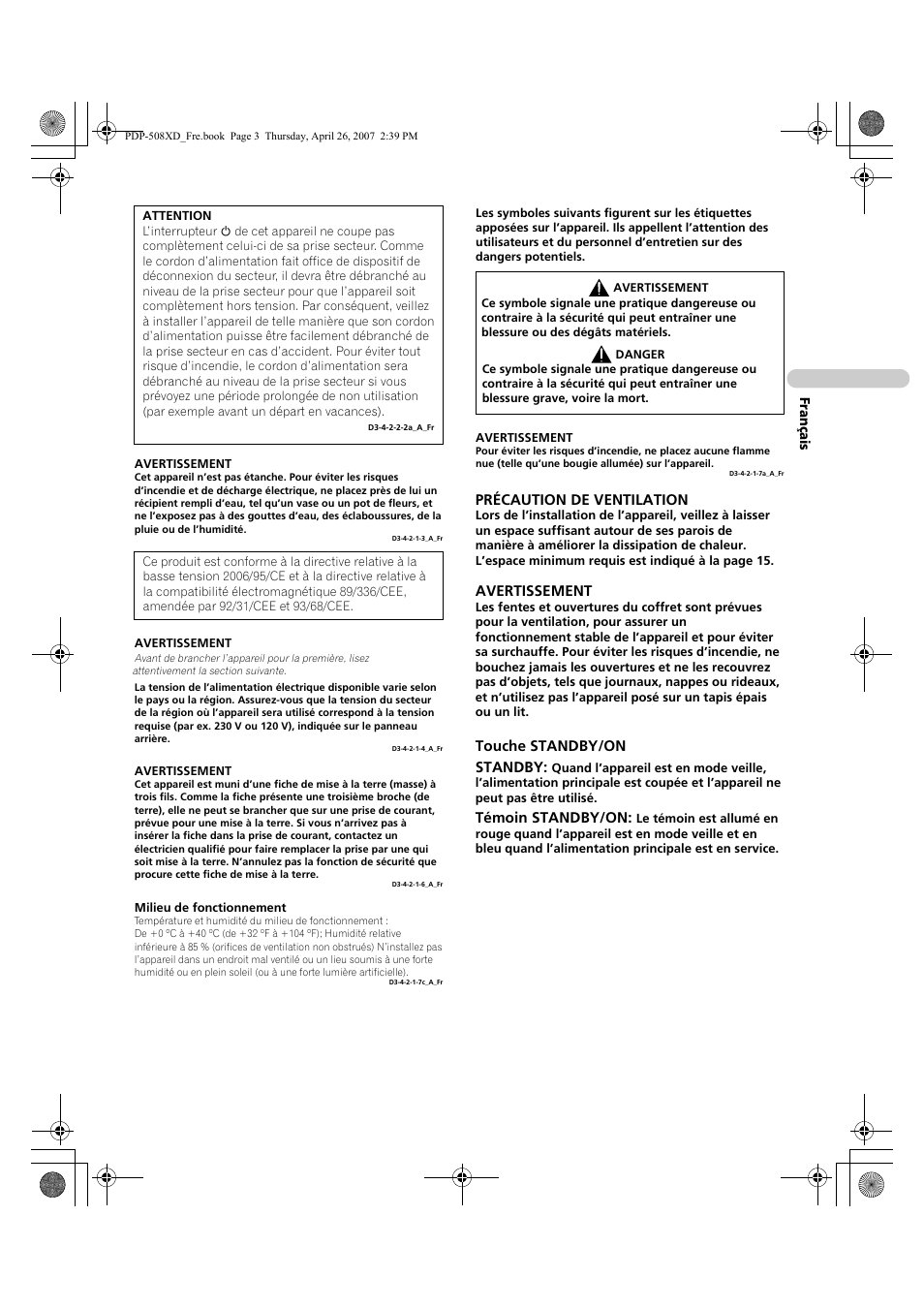 Pioneer PDP-428XD User Manual | Page 89 / 260