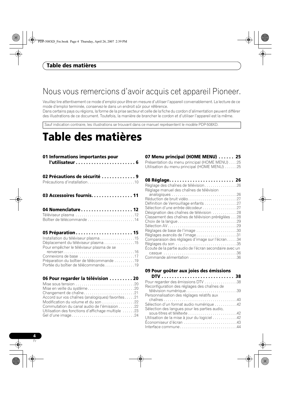 Pioneer PDP-428XD User Manual | Page 90 / 260