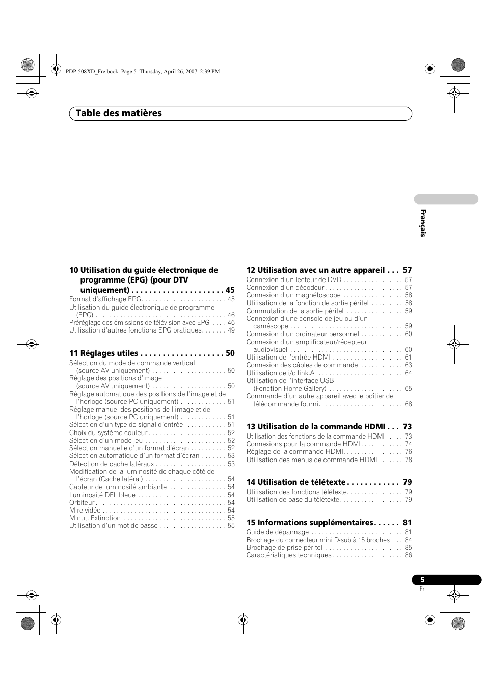 Pioneer PDP-428XD User Manual | Page 91 / 260