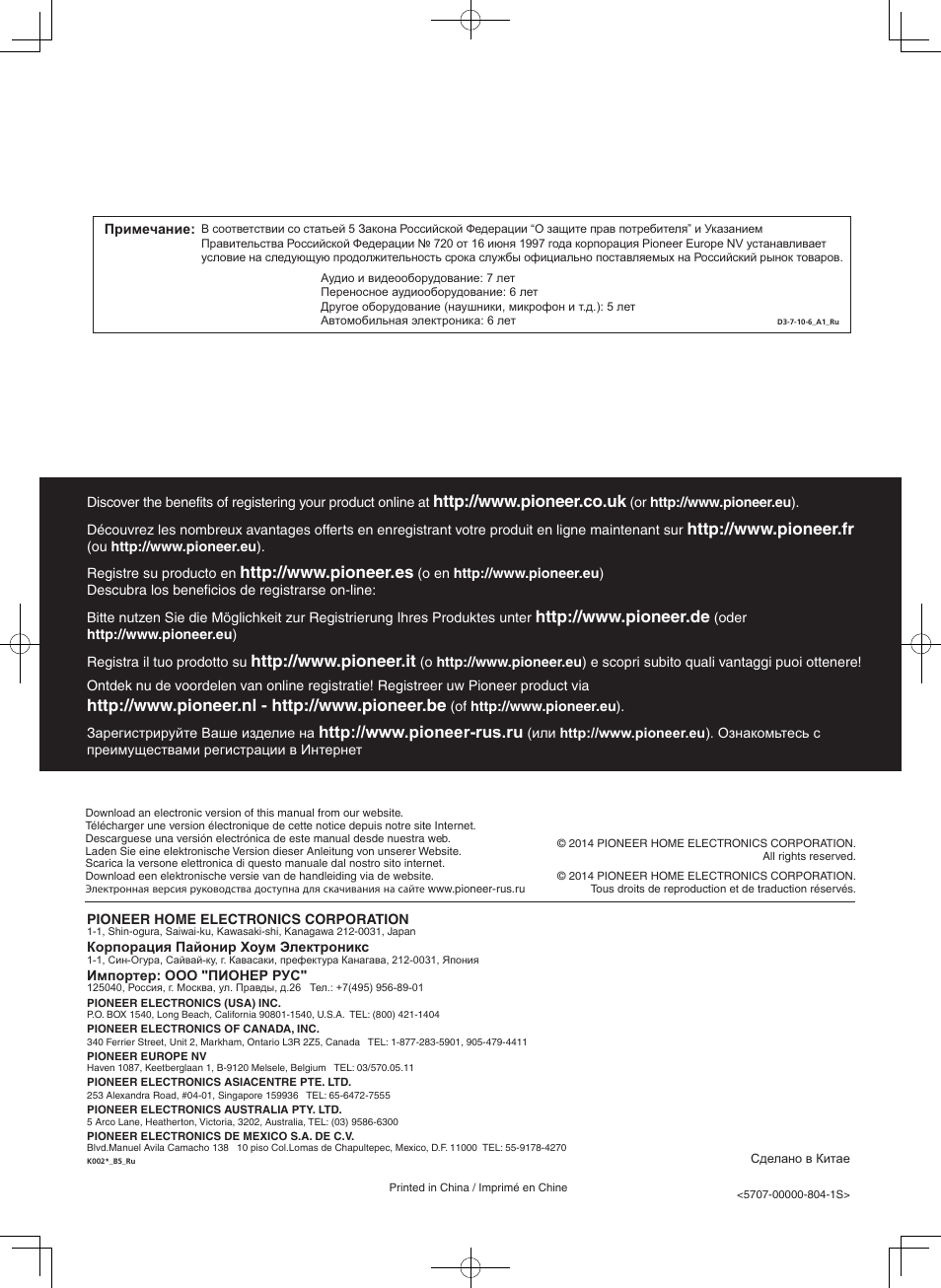 Pioneer P1-S User Manual | Page 32 / 32