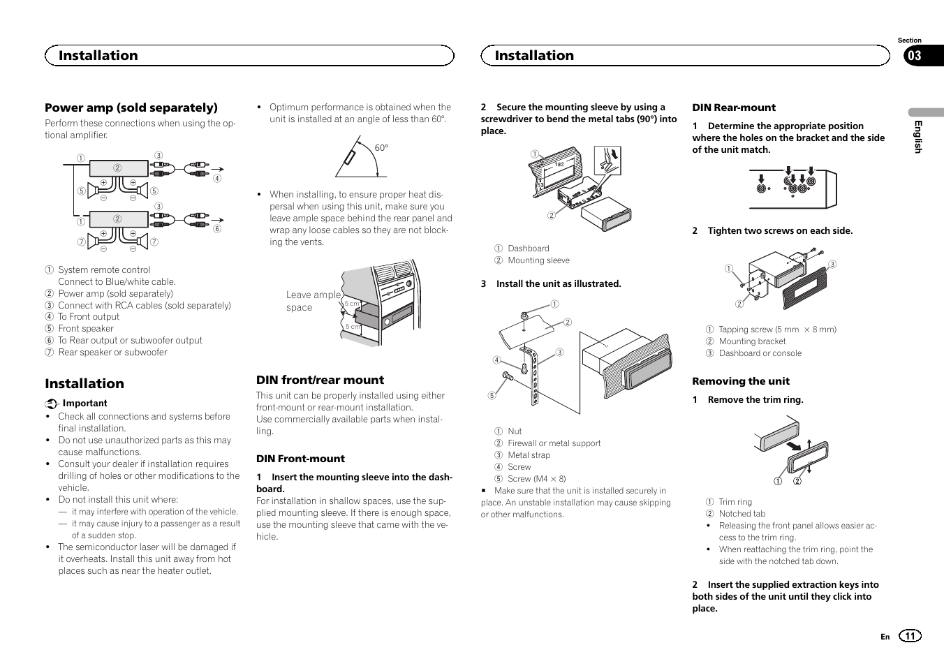 Installation | Pioneer MVH-1400UB User Manual | Page 11 / 124