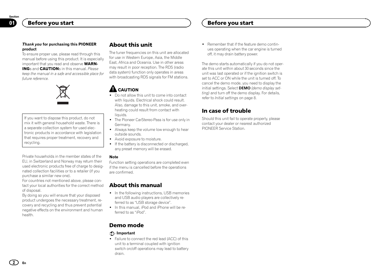 English | Pioneer MVH-1400UB User Manual | Page 2 / 124