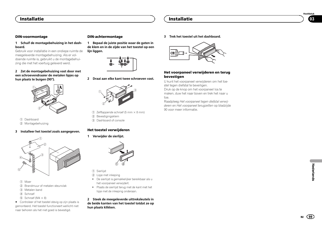 Installatie | Pioneer MVH-1400UB User Manual | Page 99 / 124