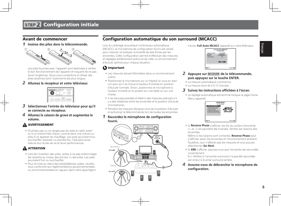 Ð"nmæftq@shnmðhmhsh@kd, Avant de commencer, Nmæftq@shnmð@tsnl@shptdðctðrnmðrtqqntmcð | Pioneer SC-LX87-S User Manual | Page 11 / 48