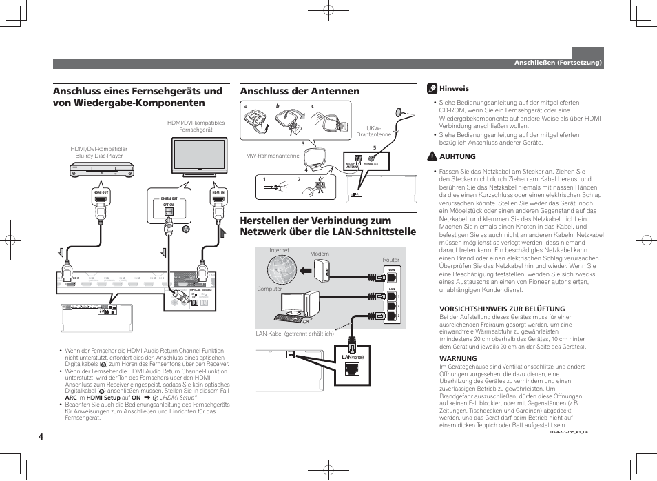 Anschluss der antennen antenna am loop fm unbal 75 | Pioneer SC-LX87-S User Manual | Page 16 / 48