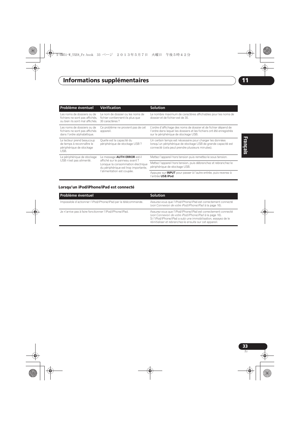 Informations supplémentaires 11 | Pioneer X-HM51-W User Manual | Page 69 / 220