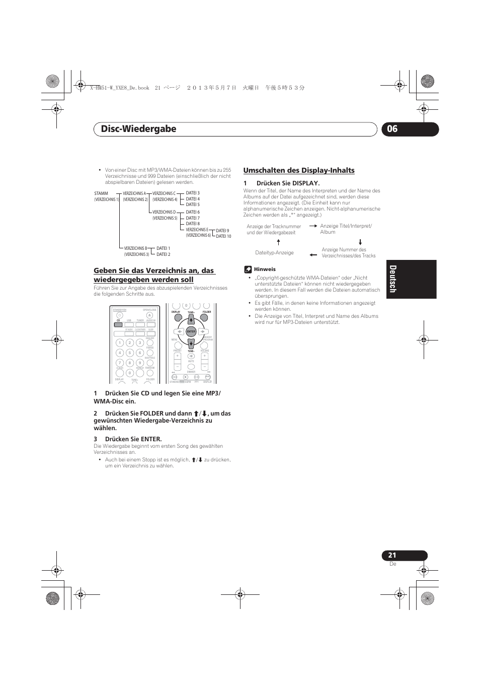 Soll, Umschalten des display-inhalts, Disc-wiedergabe 06 | Pioneer X-HM51-W User Manual | Page 93 / 220