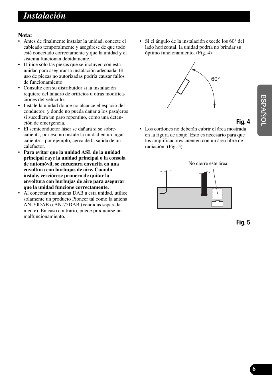 Instalación | Pioneer DEH-P90DAB User Manual | Page 17 / 64