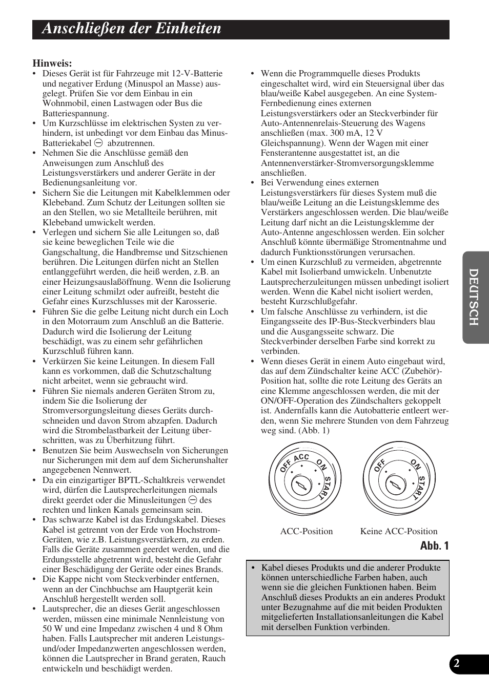 Anschließen der einheiten, Abb. 1 | Pioneer DEH-P90DAB User Manual | Page 23 / 64