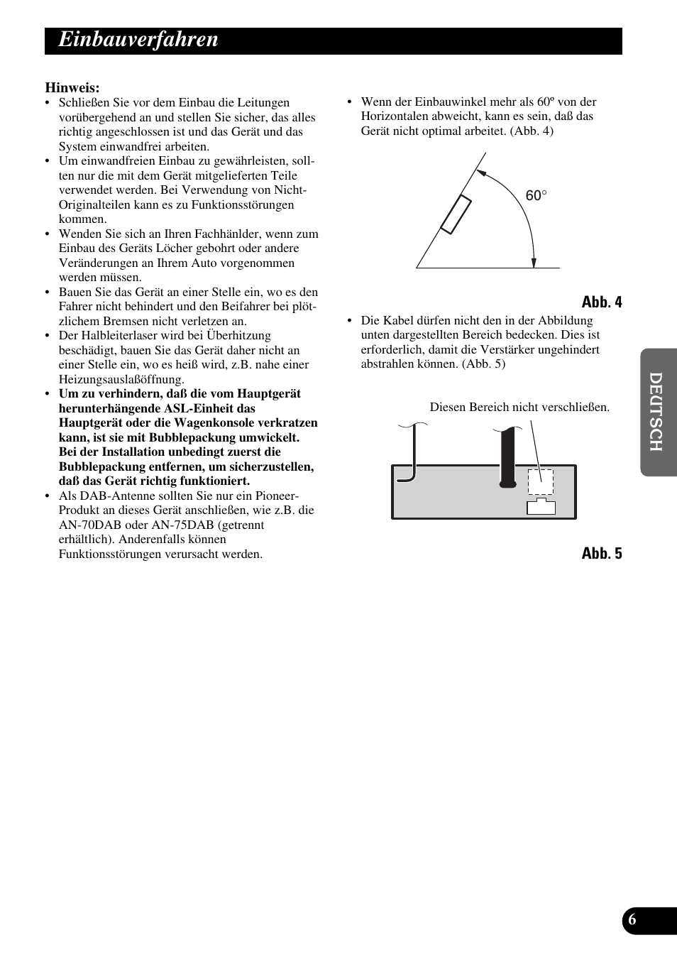 Einbauverfahren | Pioneer DEH-P90DAB User Manual | Page 27 / 64