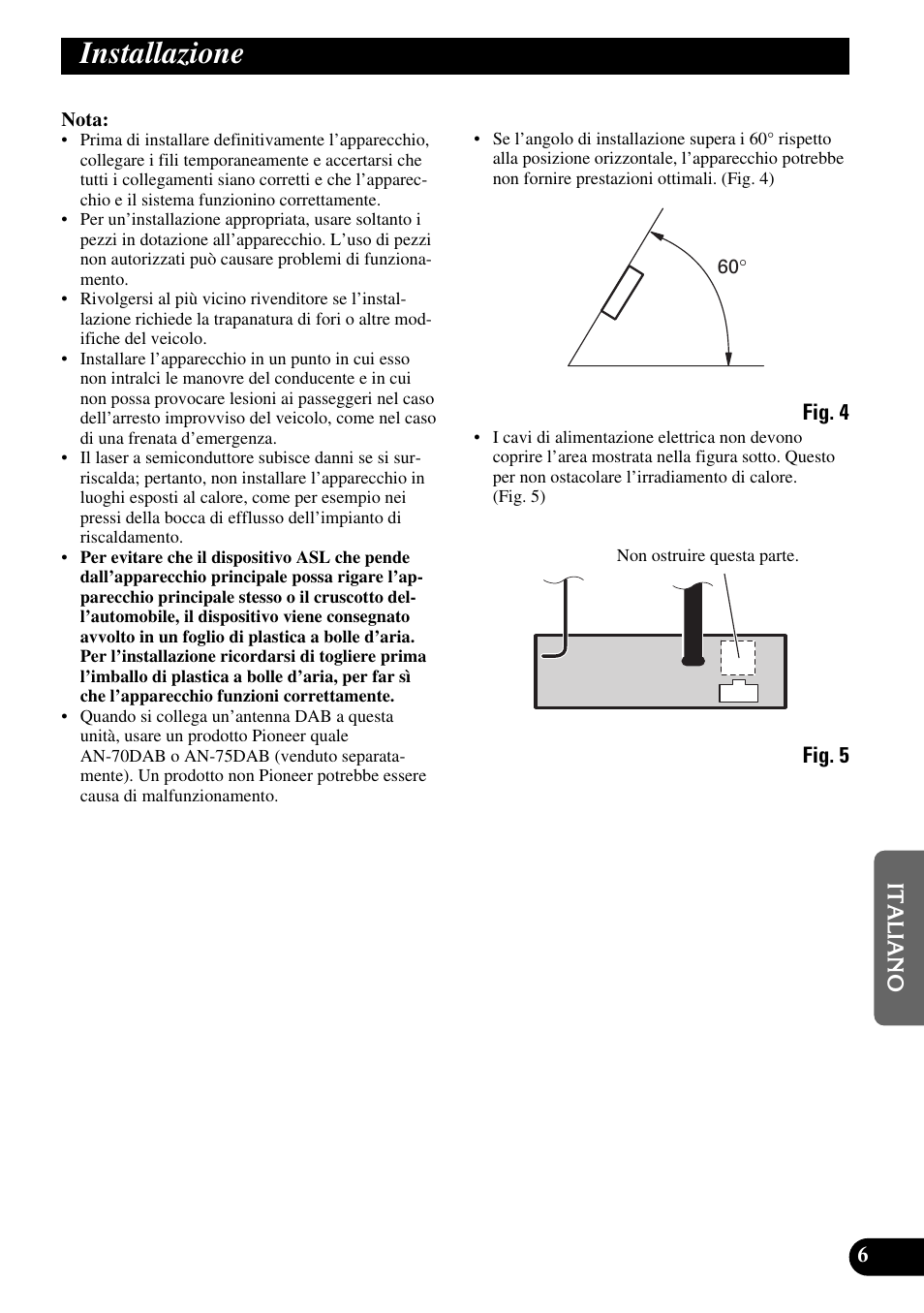 Installazione | Pioneer DEH-P90DAB User Manual | Page 47 / 64