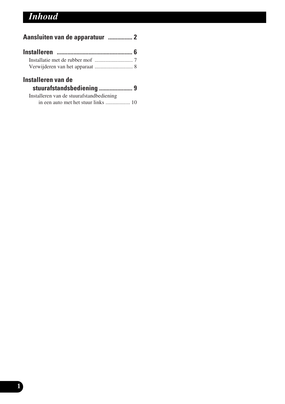 Inhoud | Pioneer DEH-P90DAB User Manual | Page 52 / 64