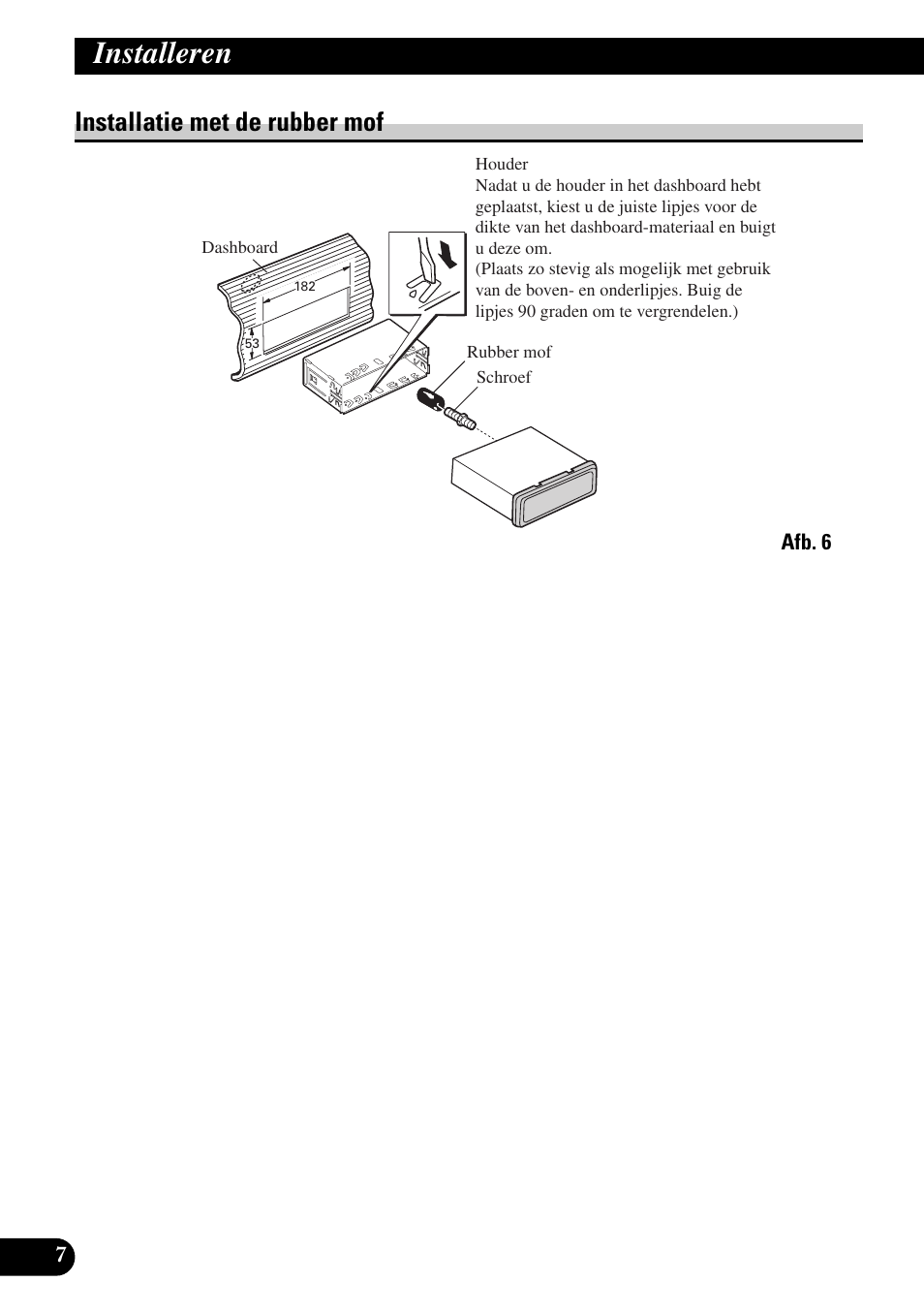 Installatie met de rubber mof, Installeren | Pioneer DEH-P90DAB User Manual | Page 58 / 64