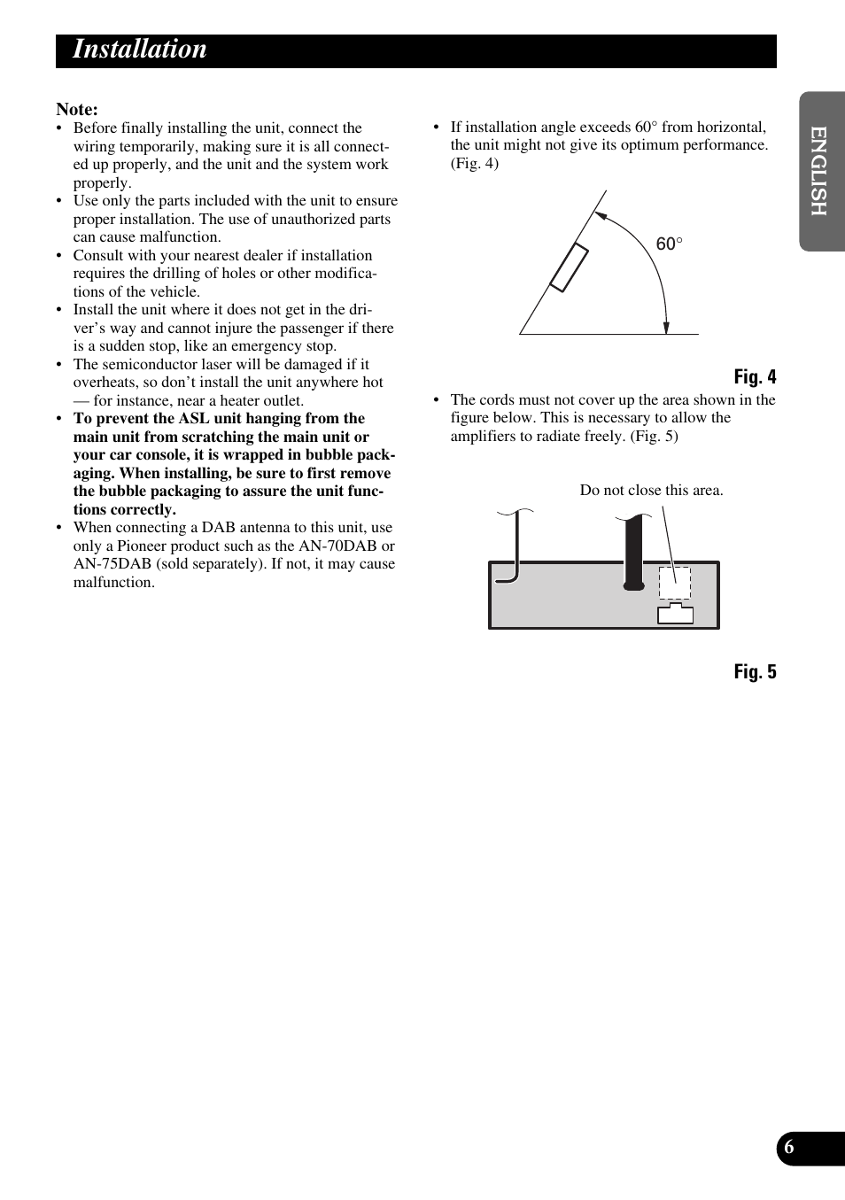 Installation | Pioneer DEH-P90DAB User Manual | Page 7 / 64