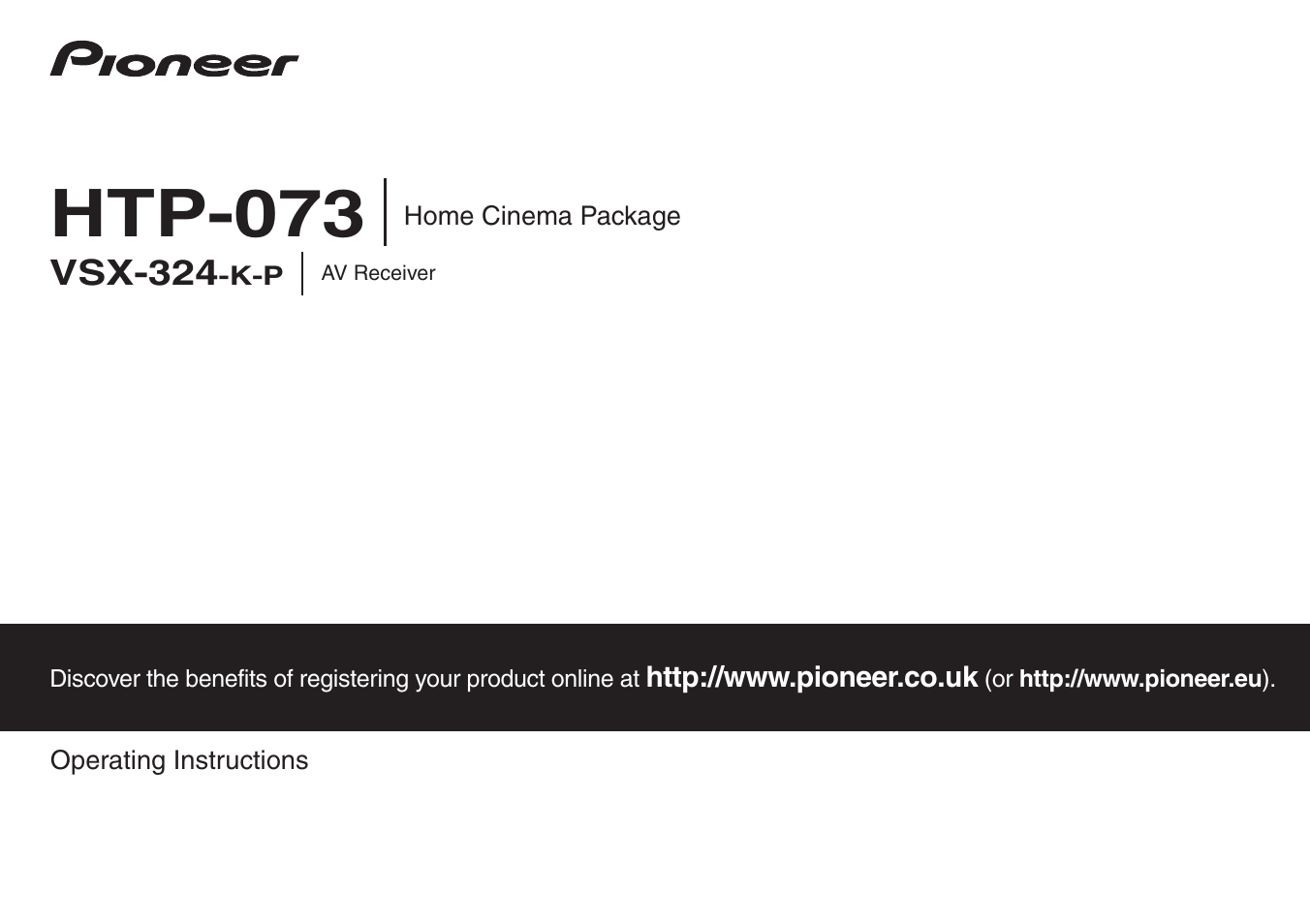 Pioneer HTP-073 User Manual | 38 pages