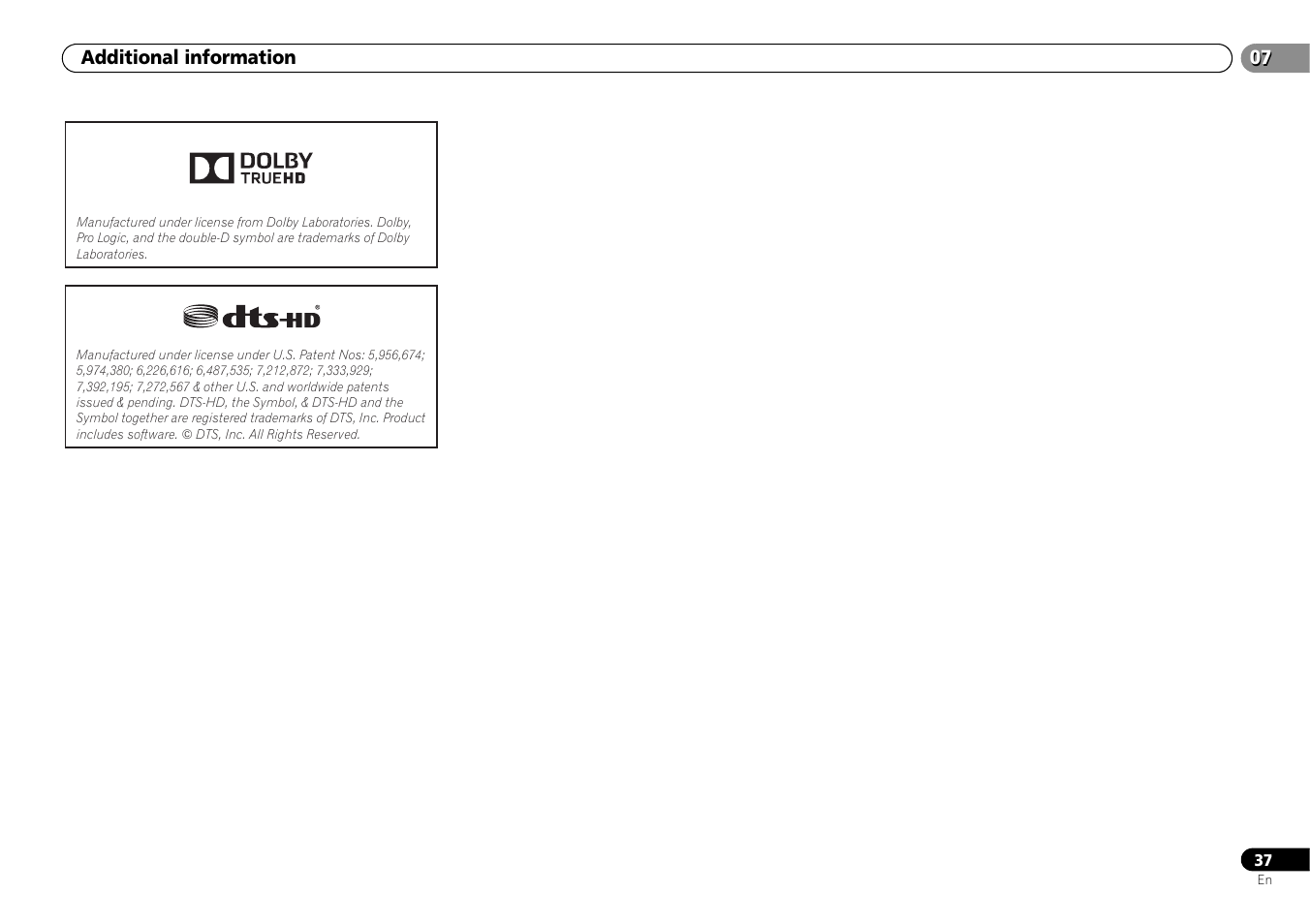 Pioneer HTP-073 User Manual | Page 37 / 38