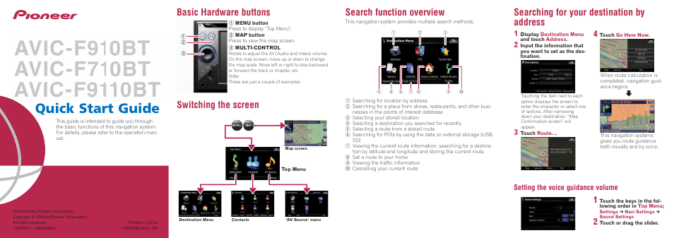 Pioneer AVIC-F710BT User Manual | 2 pages