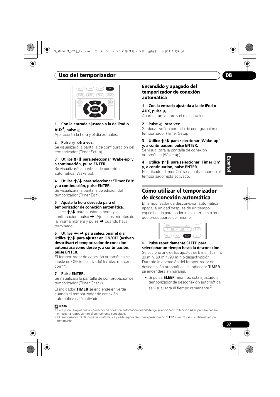 Uso del temporizador 08 | Pioneer XW-NAC3-R User Manual | Page 121 / 132
