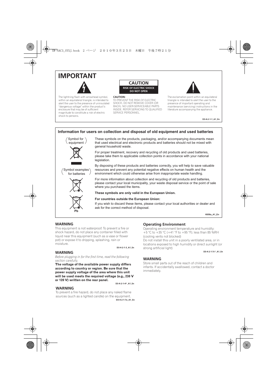 Important, Caution | Pioneer XW-NAC3-R User Manual | Page 2 / 132