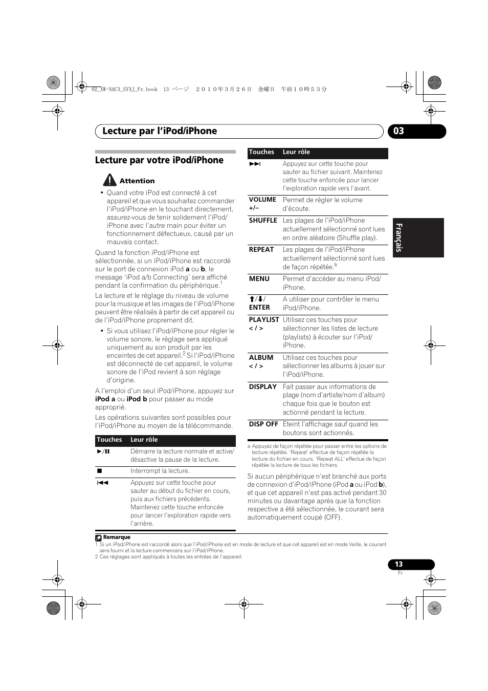 Lecture par votre ipod/iphone, Lecture par l’ipod/iphone 03 | Pioneer XW-NAC3-R User Manual | Page 55 / 132