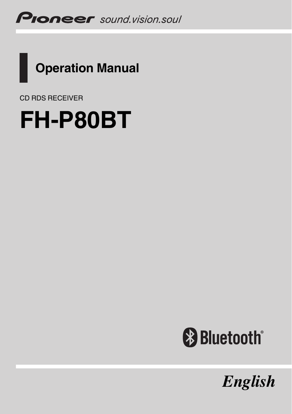 Pioneer FH-P80BT User Manual | 77 pages