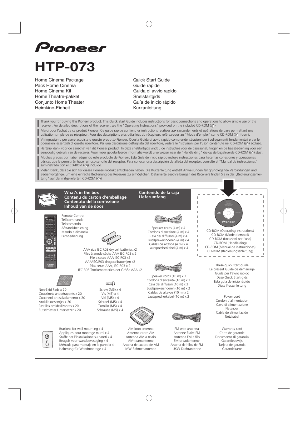 Pioneer HTP-073 User Manual | 28 pages