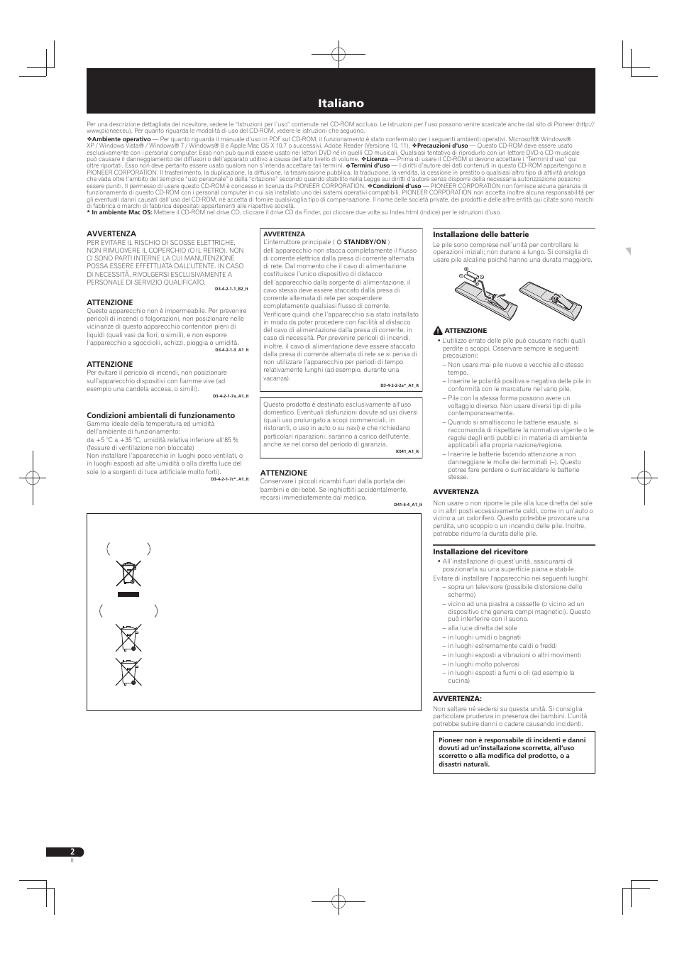 Guida di avvio rapido, Home cinema kit, Italiano | Pioneer HTP-073 User Manual | Page 10 / 28