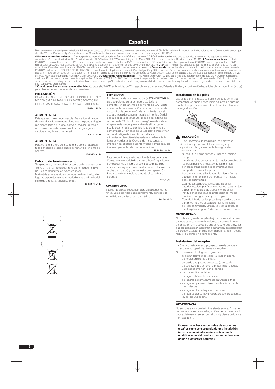 Guía de inicio rápido, Conjunto home theater, Español | Pioneer HTP-073 User Manual | Page 18 / 28
