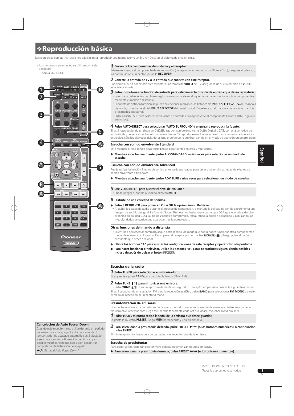 Reproducción básica | Pioneer HTP-073 User Manual | Page 21 / 28