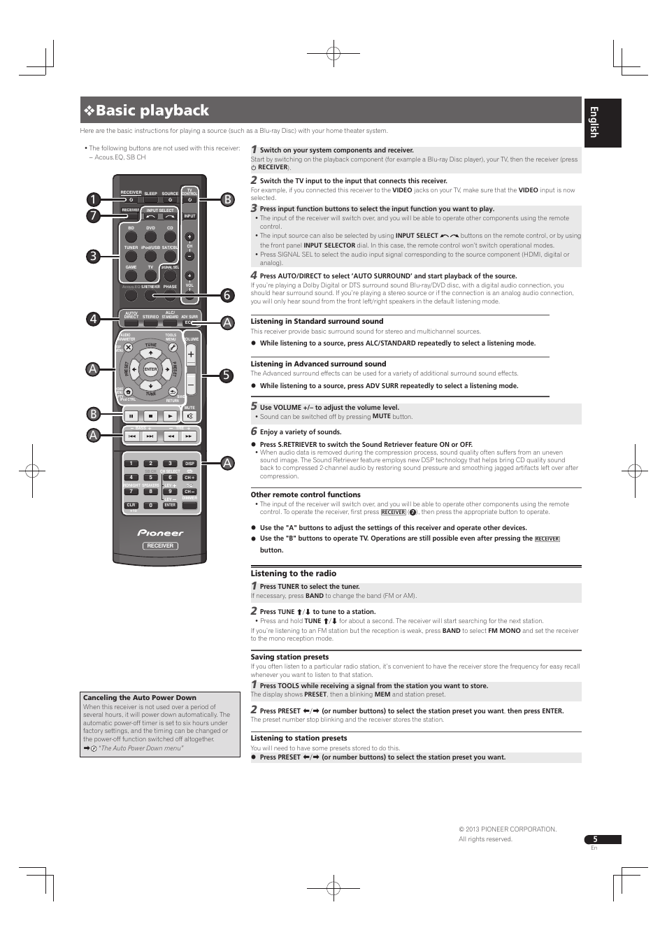 Basic playback | Pioneer HTP-073 User Manual | Page 5 / 28