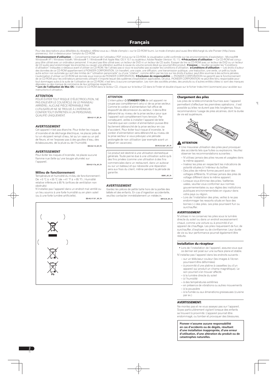 Guide rapide, Pack home cinéma, Français | Pioneer HTP-073 User Manual | Page 6 / 28