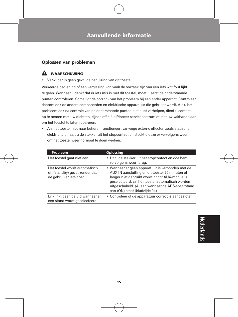 Aanvullende informatie, Nederlands | Pioneer XW-BTS5-W User Manual | Page 105 / 112