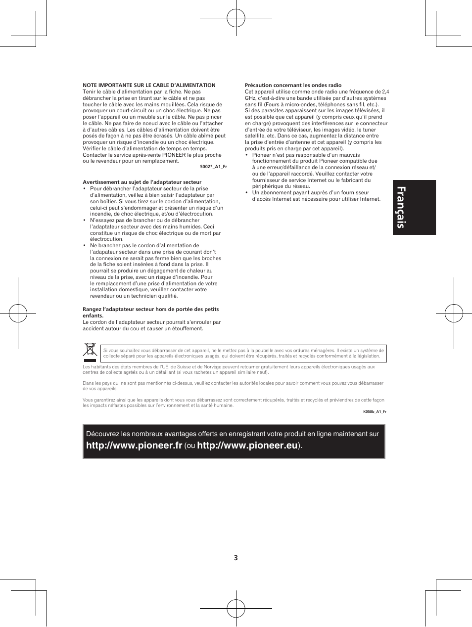 Français | Pioneer XW-BTS5-W User Manual | Page 21 / 112