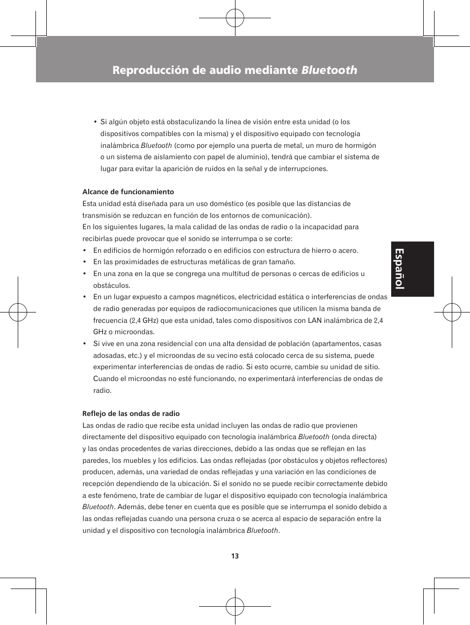 Español, Reproducción de audio mediante bluetooth | Pioneer XW-BTS5-W User Manual | Page 49 / 112