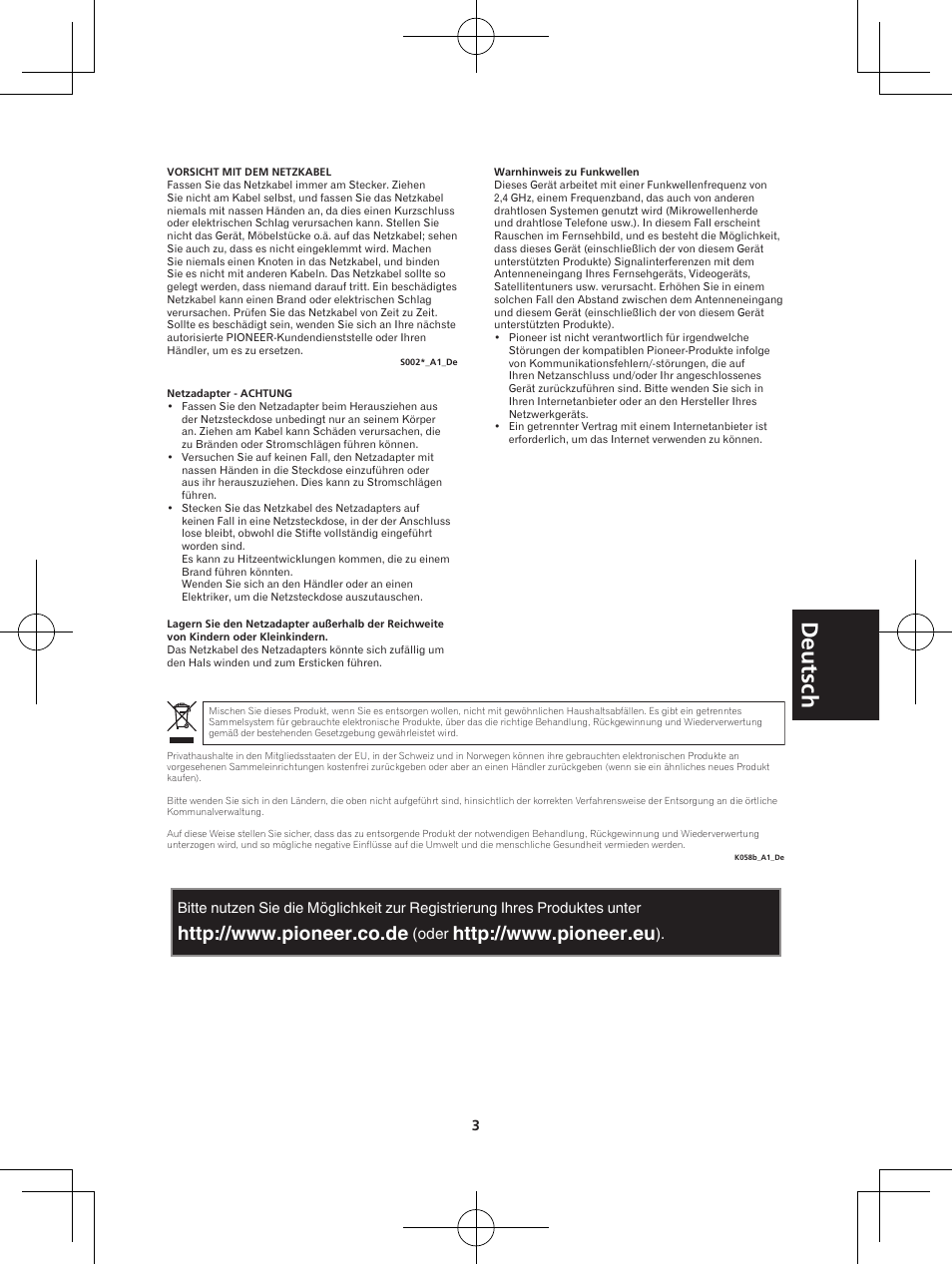 Deutsch, Oder | Pioneer XW-BTS5-W User Manual | Page 57 / 112