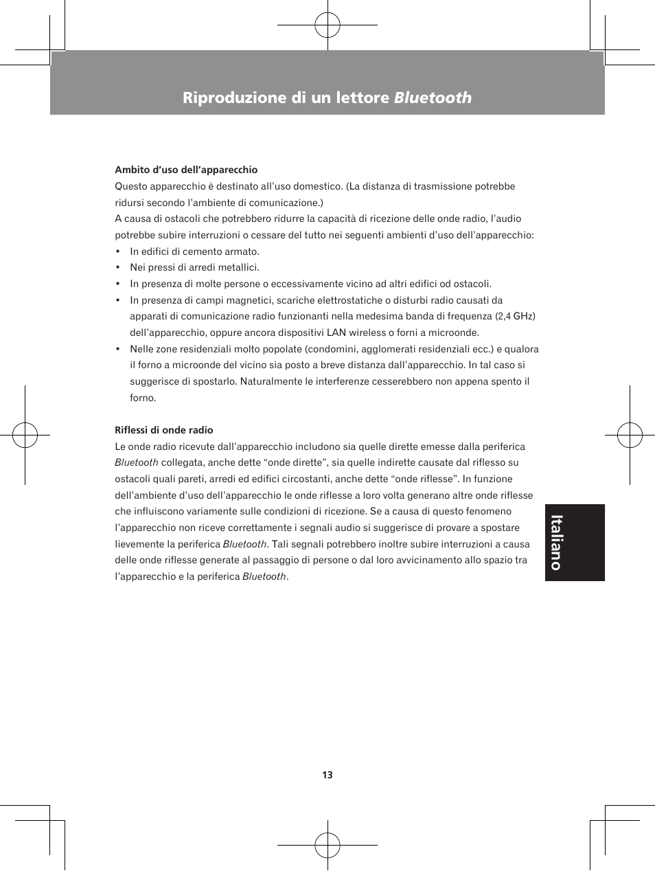 Italiano, Riproduzione di un lettore bluetooth | Pioneer XW-BTS5-W User Manual | Page 85 / 112