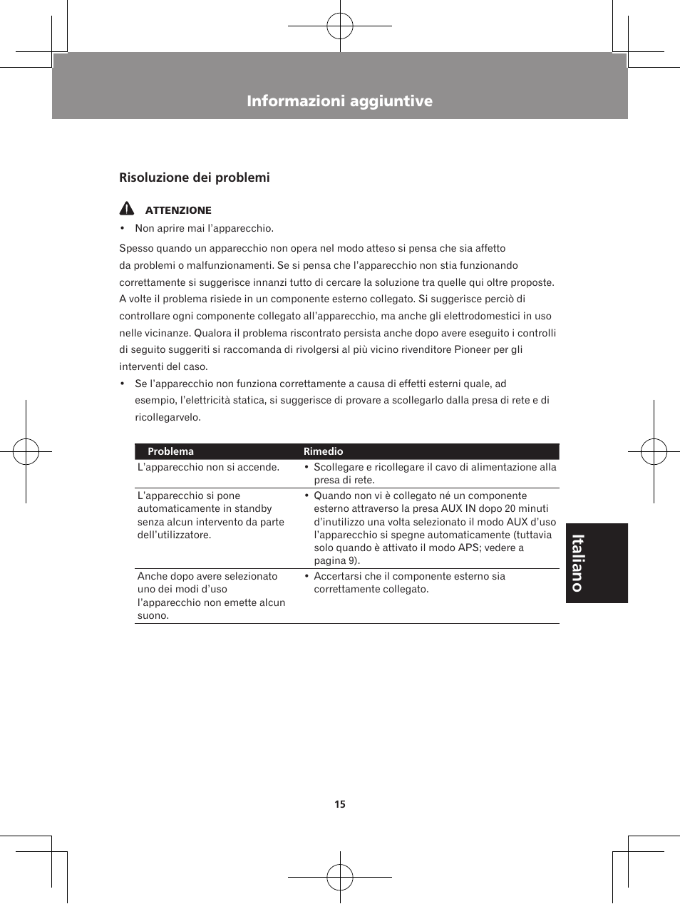Informazioni aggiuntive, Italiano | Pioneer XW-BTS5-W User Manual | Page 87 / 112