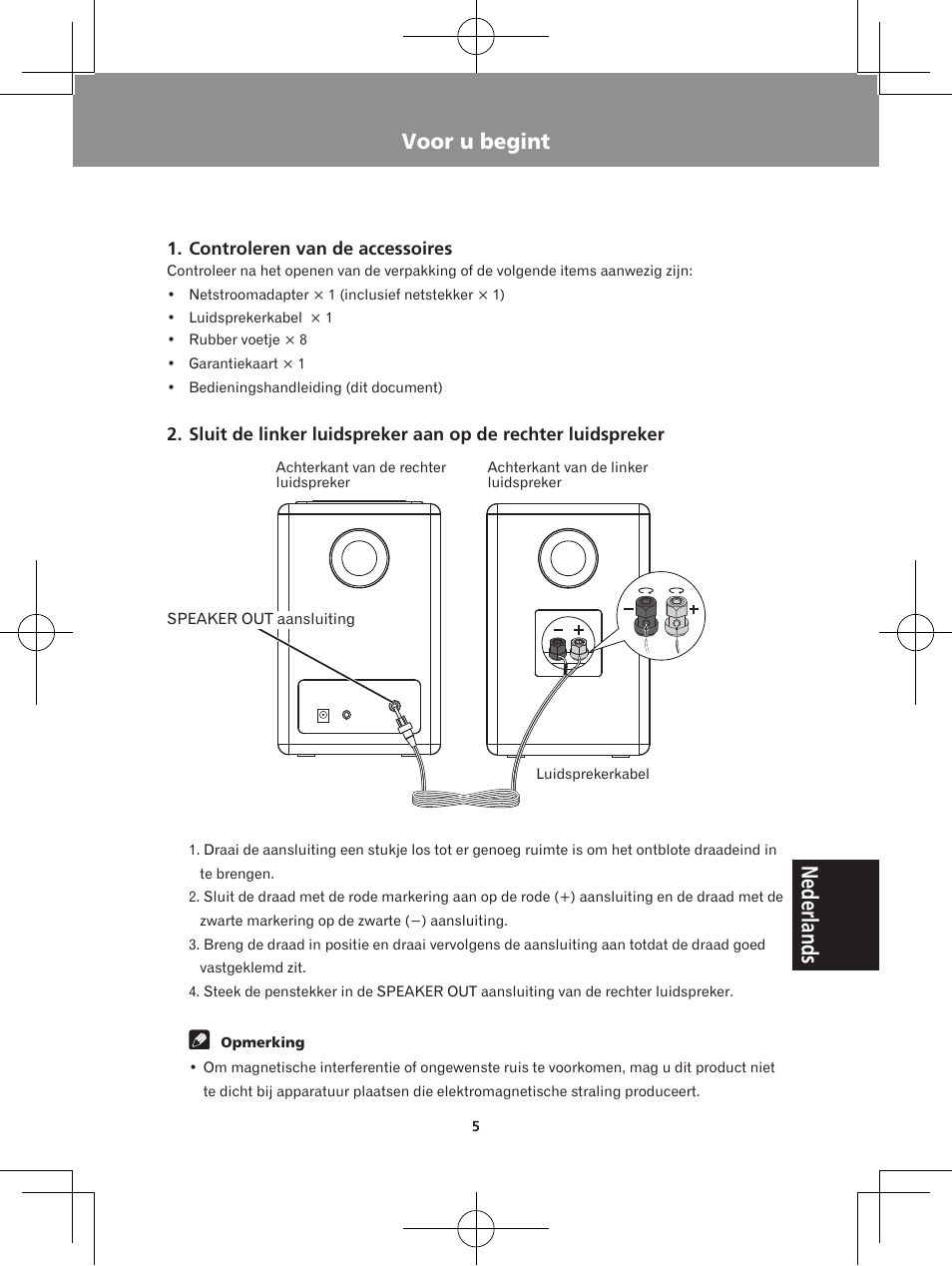 Voor u begint, Nederlands | Pioneer XW-BTS5-W User Manual | Page 95 / 112