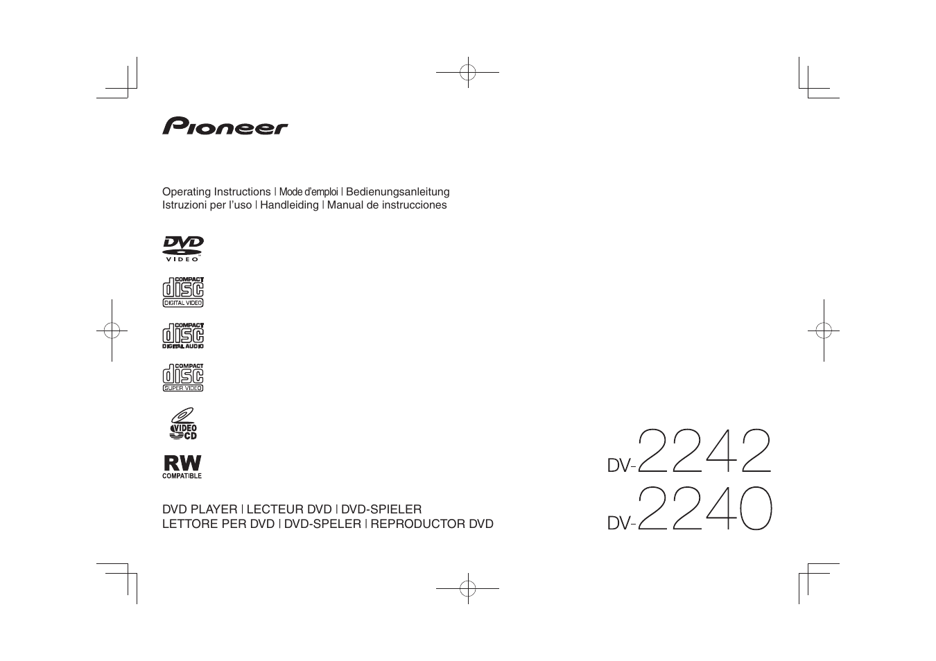 Pioneer DV-2240 User Manual | 64 pages