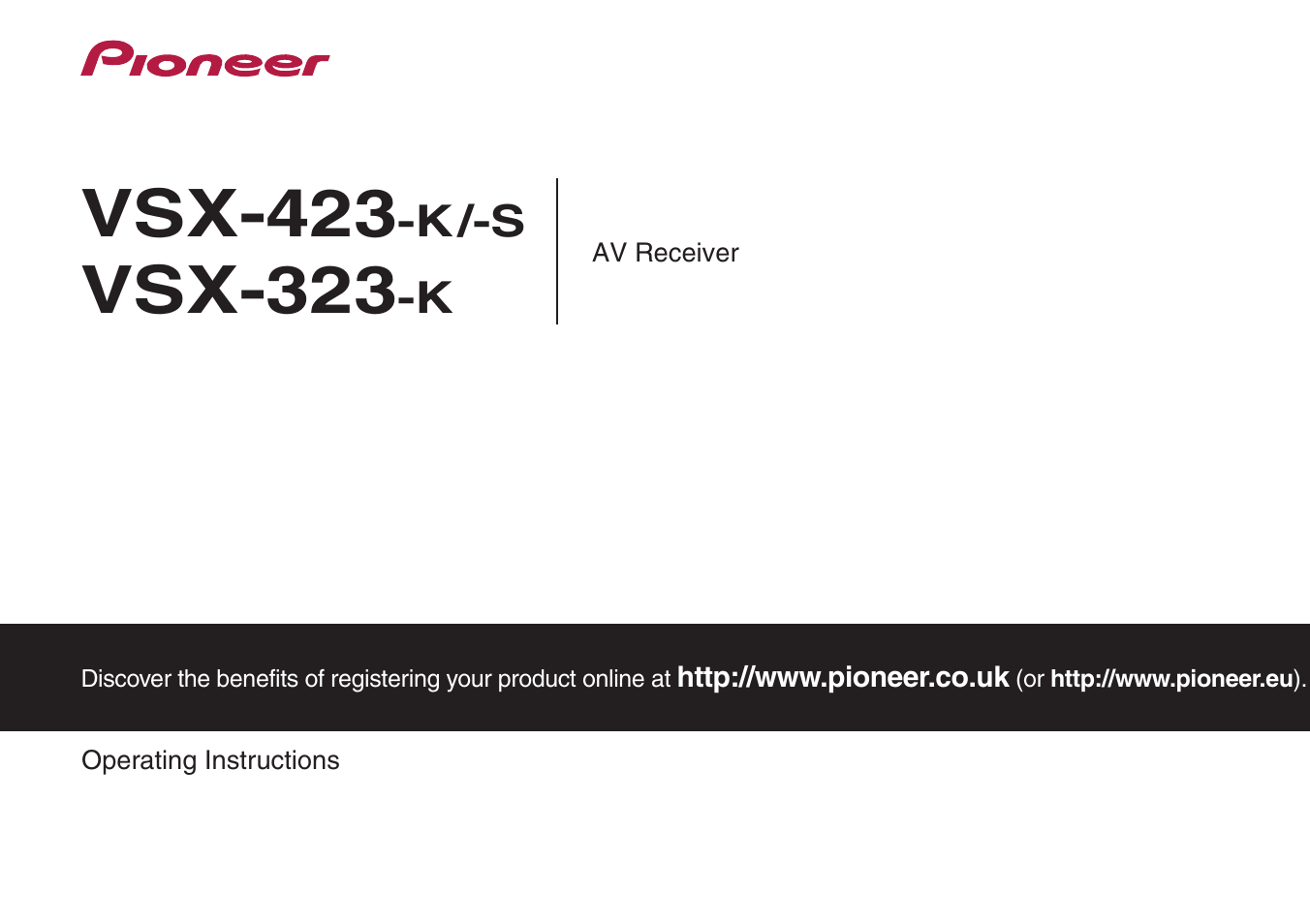 Pioneer VSX-423-S User Manual | 41 pages