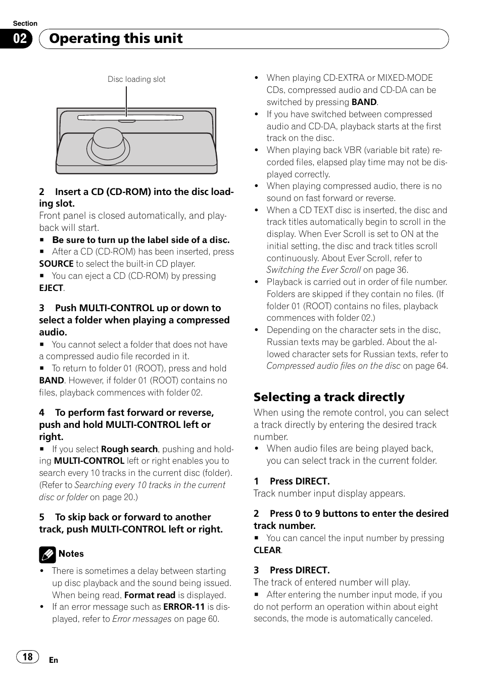 Selecting a track directly 18, Operating this unit, Selecting a track directly | Pioneer DEH-P7900UB User Manual | Page 18 / 142