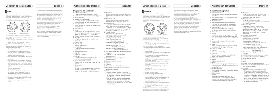 Page, Diagrama de conexión, Anschlussdiagramm | Pioneer DEH-600BT User Manual | Page 5 / 7