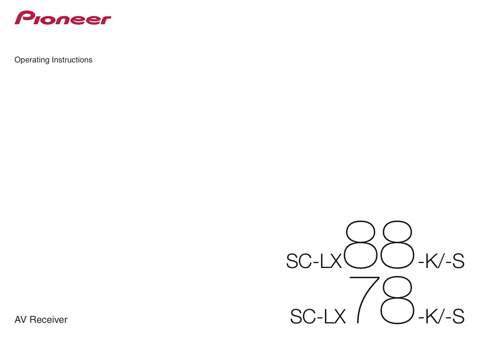 Pioneer SC-LX78-K User Manual | 140 pages