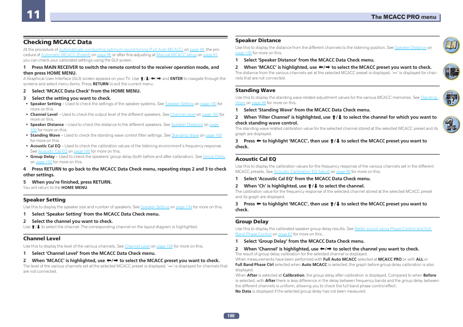 Checking mcacc data, Speaker setting | Pioneer SC-LX78-K User Manual | Page 100 / 140