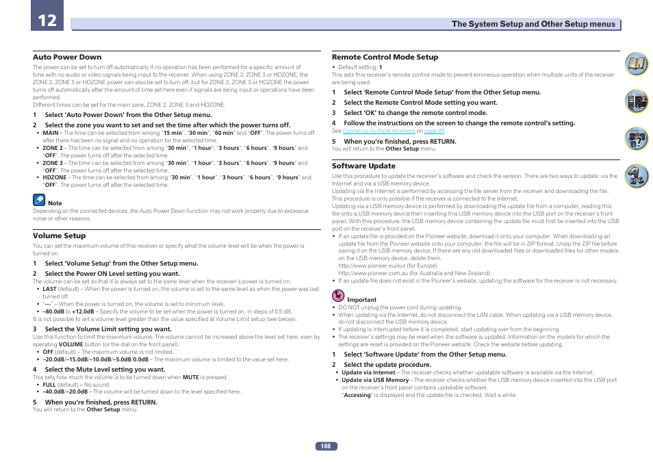 Remote control mode setup | Pioneer SC-LX78-K User Manual | Page 108 / 140