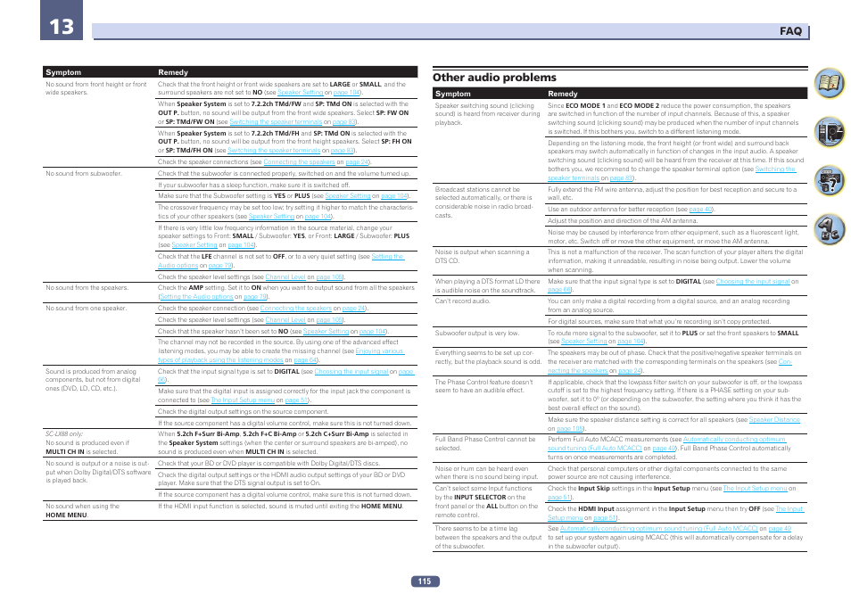 Other audio problems | Pioneer SC-LX78-K User Manual | Page 115 / 140