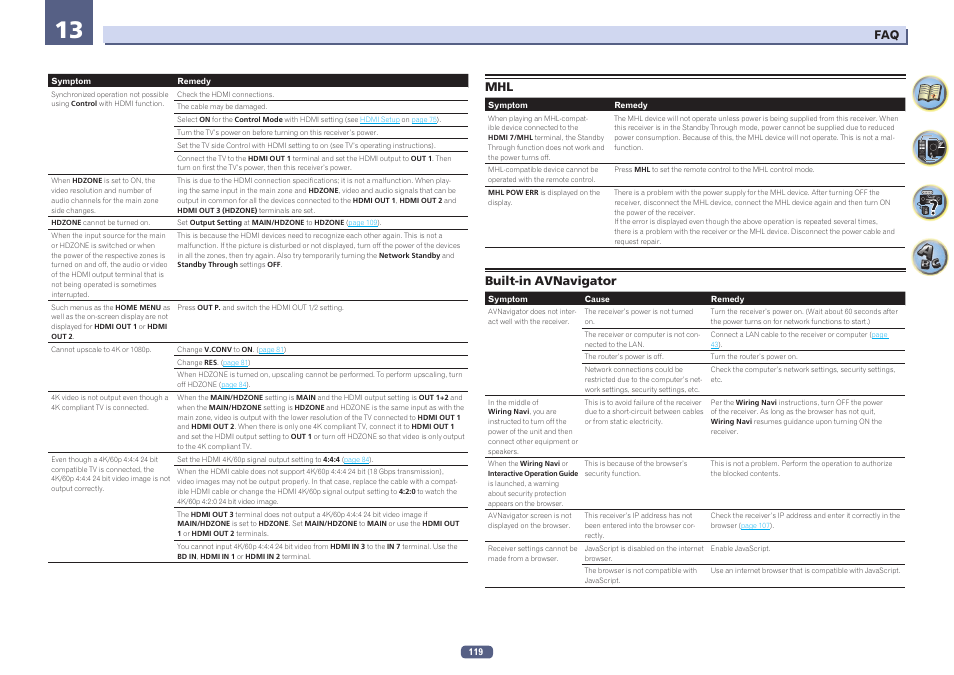 Mhl built-in avnavigator | Pioneer SC-LX78-K User Manual | Page 119 / 140