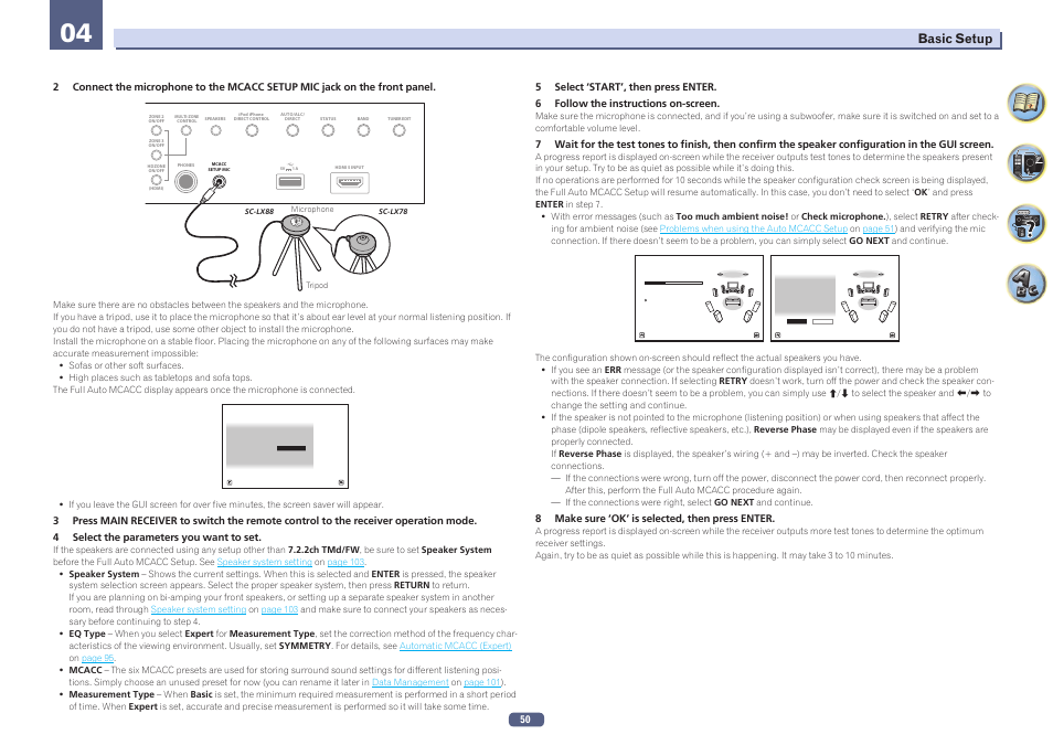 Basic setup | Pioneer SC-LX78-K User Manual | Page 50 / 140