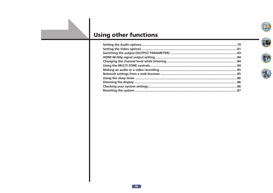 Using other functions | Pioneer SC-LX78-K User Manual | Page 78 / 140