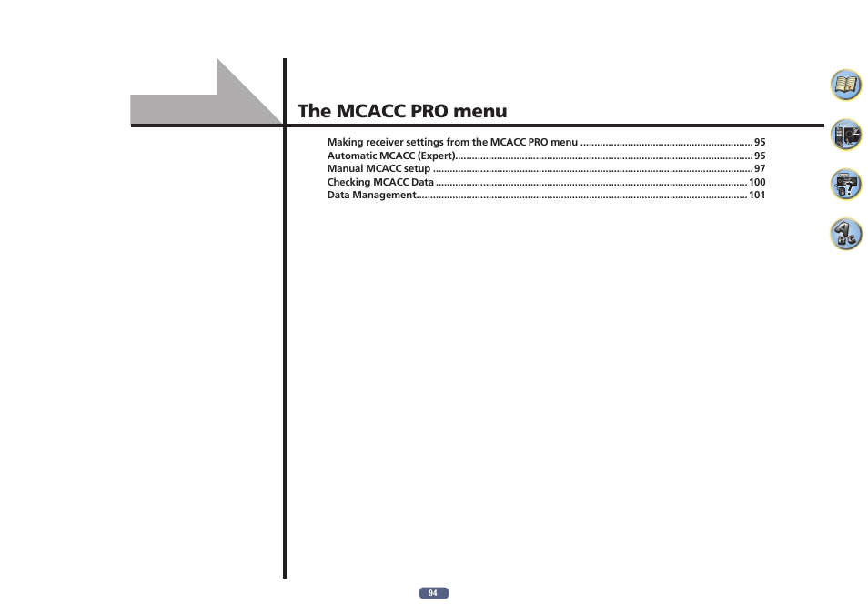 The mcacc pro menu | Pioneer SC-LX78-K User Manual | Page 94 / 140
